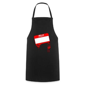 Hallo mein Name ist Drip Label - Kochschürze - Schwarz - Vorne - AI Model Male 185 dark (185cm)