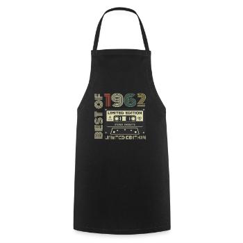 Vintage 1962 - 1962 Retro Birthday Gift - Cooking Apron - black - Front - AI Model Male 185 dark (185cm)