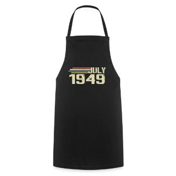 Anniversaire Juillet 1949 Année 1949 Juillet Année 1949 - Tablier de cuisine - noir - Devant - AI Model Male 185 dark (185cm)