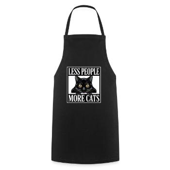 Less People More Cats - Cooking Apron - black - Front - AI Model Male 185 dark (185cm)