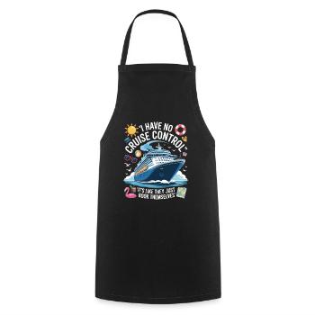 Vacances en croisière amusantes - Tablier de cuisine - noir - Devant - AI Model Male 185 dark (185cm)