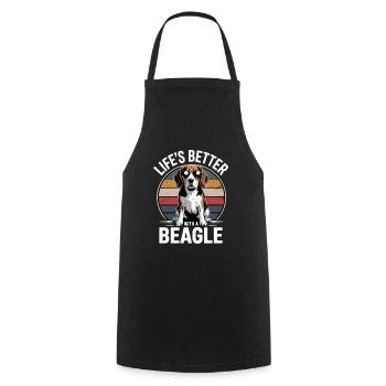 La vie est meilleure avec un beagle - Tablier de cuisine - noir - Devant - AI Model Male 185 dark (185cm)