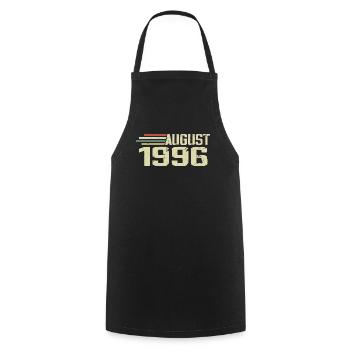Born August 1996 Anniversary August 1996 Vintage - Cooking Apron - black - Front - AI Model Male 185 dark (185cm)