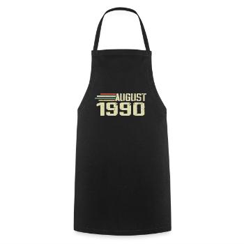 Né Août 1990 Jubilé Août 1990 Millésime - Tablier de cuisine - noir - Devant - AI Model Male 185 dark (185cm)