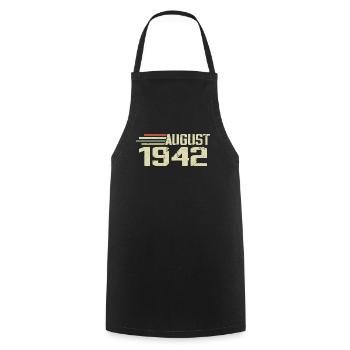 Born August 1942 Anniversary August 1942 Year - Cooking Apron - black - Front - AI Model Male 185 dark (185cm)