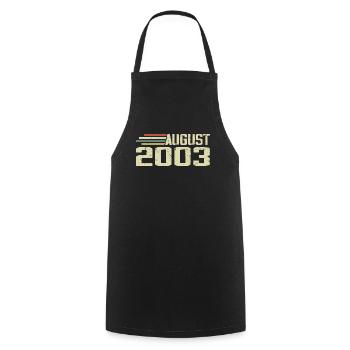 Born August 2003 Anniversary August 2003 Year - Cooking Apron - black - Front - AI Model Male 185 dark (185cm)