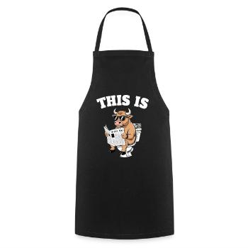 Taureau Humour Toilettes Sarcasme - Tablier de cuisine - noir - Devant - AI Model Male 185 dark (185cm)