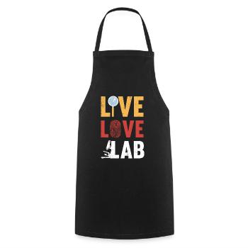 Live Love Lab, Ermittler - Kochschürze - Schwarz - Vorne - AI Model Male 185 dark (185cm)
