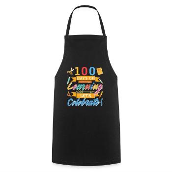 100 jours d’apprentissage Célébrons - Tablier de cuisine - noir - Devant - AI Model Male 185 dark (185cm)