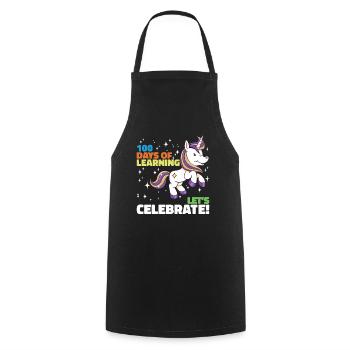100 jours d’apprentissage Célébrons - Tablier de cuisine - noir - Devant - AI Model Male 185 dark (185cm)