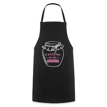 Canned food is my therapy, canned food - Cooking Apron - black - Front - AI Model Male 185 dark (185cm)