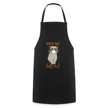 Bevor du fragst nein Katze spruch katzen - Kochschürze - Schwarz - Vorne - AI Model Male 185 dark (185cm)