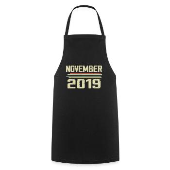 Vintage November 2019 vintage Retro November 2019 - Cooking Apron - black - Front - AI Model Male 185 dark (185cm)