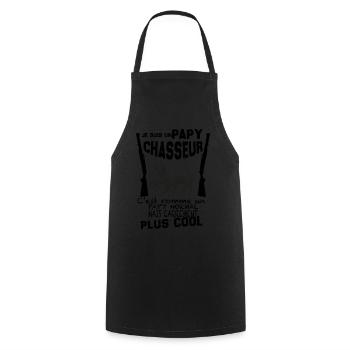 Papy Chasseur le Plus Cool De Tous - Tablier de cuisine - noir - Devant - AI Model Male 185 dark (185cm)