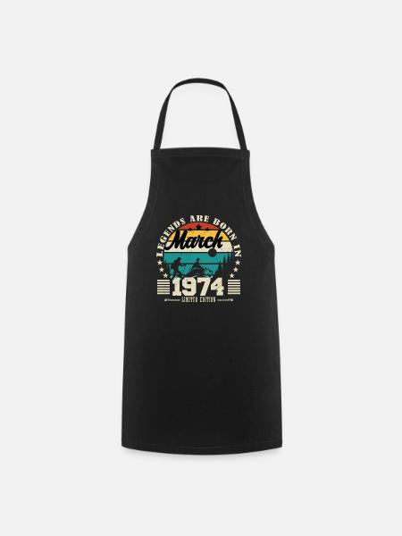 März 1974. Geburtstagsgeschenk März 1974. - Kochschürze - Schwarz