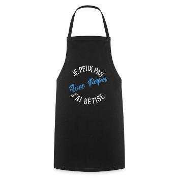 Cadeau papa. cadeau père. cadeau papa de l'année. - Tablier de cuisine - noir - Devant - AI Model Male 185 dark (185cm)