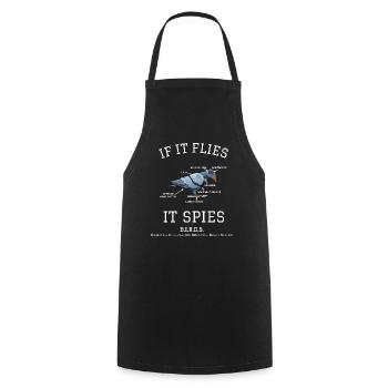 Spying Bird for Dark Shirts - Cooking Apron - black - Front - AI Model Male 185 dark (185cm)