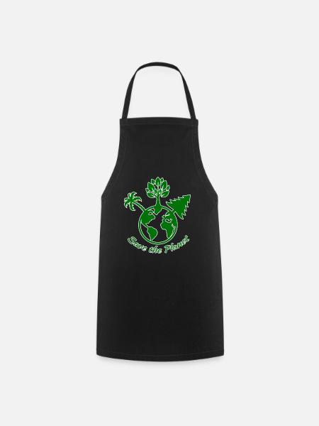 Save the Planet - Climate Protection - Cooking Apron - black