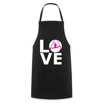 Aerial Silks - Silklove - Aerialist - vertical wipe - Cooking Apron - black - Front - AI Model Male 185 dark (185cm)