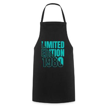 1980 Limited Edition 42nd Birthday Young Girls - Cooking Apron - black - Front - AI Model Male 185 dark (185cm)