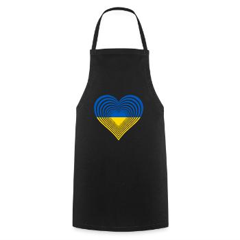 Ukraine - Kochschürze - Schwarz - Vorne - AI Model Male 185 dark (185cm)