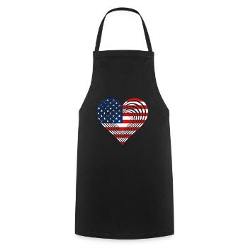 USA heart love America - Kochschürze - Schwarz - Vorne - AI Model Male 185 dark (185cm)