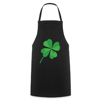Four-leaf clover lucky symbol luck - Cooking Apron - black - Front - AI Model Male 185 dark (185cm)