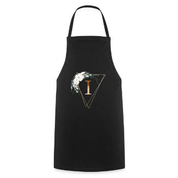 Customizable Monogram I - Cooking Apron - black - Front - AI Model Male 185 dark (185cm)