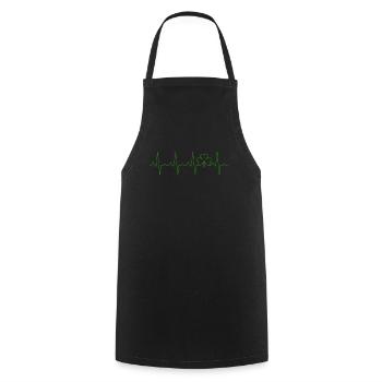 ECG de la Saint-Patrick Shamrock - Tablier de cuisine - noir - Devant - AI Model Male 185 dark (185cm)