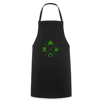 St. Patrick's Day Shamrock Beer - Cooking Apron - black - Front - AI Model Male 185 dark (185cm)