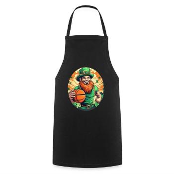 St. Patrick's Day Kleeblatt Basketball - Kochschürze - Schwarz - Vorne - AI Model Male 185 dark (185cm)