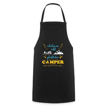 Camping Really Happy Camper Cadeau Homme - Tablier de cuisine - noir - Devant - AI Model Male 185 dark (185cm)
