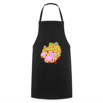 Chat Fan Chat Chaton J’Adore Les Chats - Tablier de cuisine - noir - Devant - AI Model Male 185 dark (185cm)