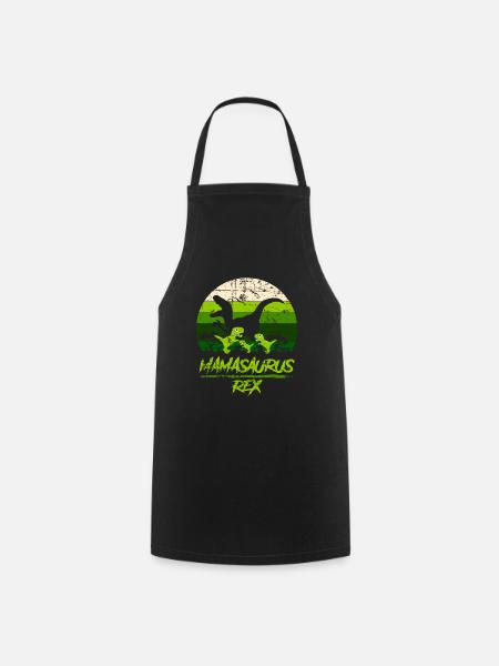Mamasaurus Dinosaur 3 Kids Retro Vintage Gift - Tablier de cuisine - noir