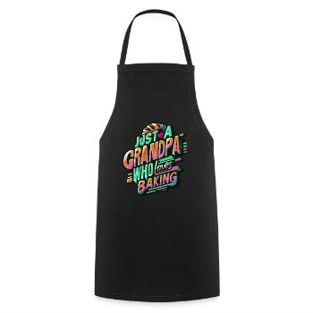Grandpa is a baker, our grandpa likes to bake - Cooking Apron - black - Front - AI Model Male 185 dark (185cm)
