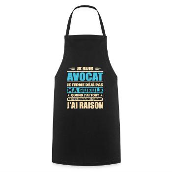 Je Suis Avocat - Cadeau Humour Avocat - Tablier de cuisine - noir - Devant - AI Model Male 185 dark (185cm)