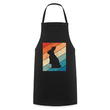 Rabbit Easter Retro Gift - Cooking Apron - black - Front - AI Model Male 185 dark (185cm)