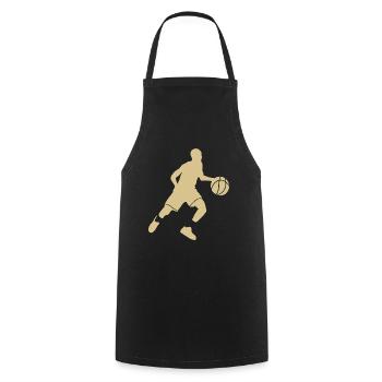Basketballer Silhouette - Kochschürze - Schwarz - Vorne - AI Model Male 185 dark (185cm)