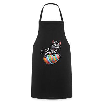 Ostern Zebra Osterei Comic - Kochschürze - Schwarz - Vorne - AI Model Male 185 dark (185cm)
