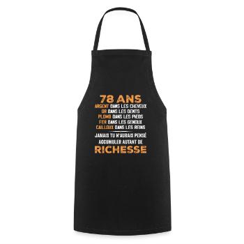 78 Years Old Funny Birthday Gift 78 Years Old Gift - Cooking Apron - black - Front - AI Model Male 185 dark (185cm)