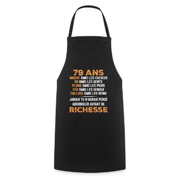 79 Jahre alt lustiges Geburtstagsgeschenk 79 Jahre altes Geschenk - Kochschürze - Schwarz - Vorne - AI Model Male 185 dark (185cm)
