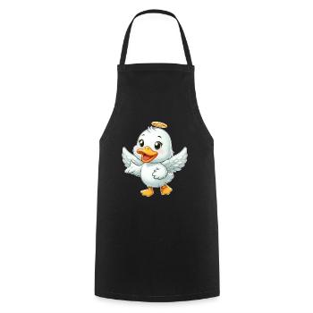 Süße Ente Engelsflügel Heiligenschein Cartoon - Kochschürze - Schwarz - Vorne - AI Model Male 185 dark (185cm)