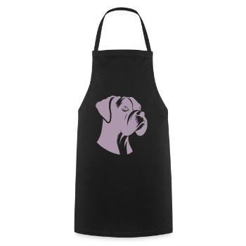 Dog Bird Boxer Silhouette Minimalist - Cooking Apron - black - Front - AI Model Male 185 dark (185cm)