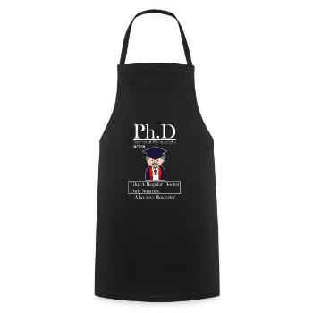PhD Philosophy Doctor Rock Star Degree - Cooking Apron - black - Front - AI Model Male 185 dark (185cm)