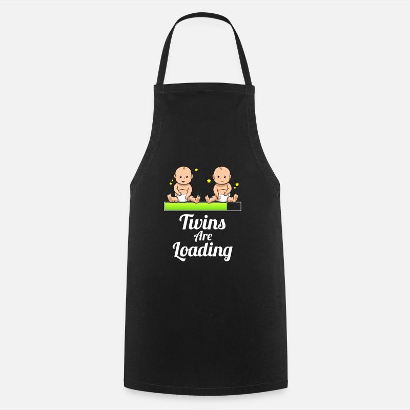 Twins are loading twins pregnancy - Cooking Apron - black