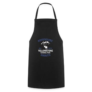 Yellowstone National Park is waiting for adventure - Cooking Apron - black - Front - AI Model Male 185 dark (185cm)