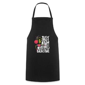 Un garçon qui aime le basket - Tablier de cuisine - noir - Devant - AI Model Male 185 dark (185cm)