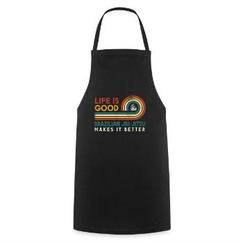 La vie est bonne Brésilien Jui Jitso Power - Tablier de cuisine - noir - Devant - AI Model Male 185 dark (185cm)