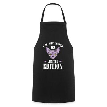 I'm not weird, I'm limited edition for - Cooking Apron - black - Front - AI Model Male 185 dark (185cm)