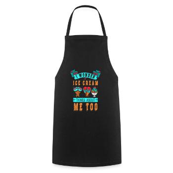 Je me demande si Ice Cream for Frozen et moi - Tablier de cuisine - noir - Devant - AI Model Male 185 dark (185cm)